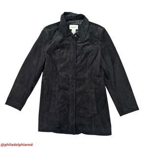 Vintage Y2K 2000's Cherokee full zip suede leather jacket women's Large